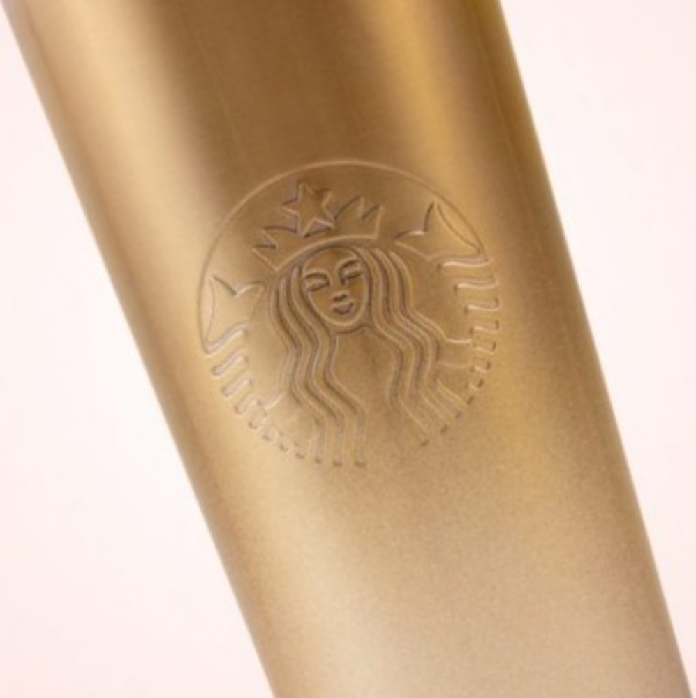 Starbucks Glitter Gradient Gold Cup